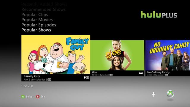 Hulu Plus on Xbox 360